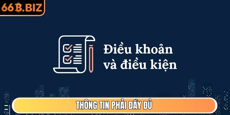 Thông tin phải đầy đủ