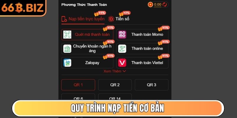 Quy trình nạp tiền cơ bản