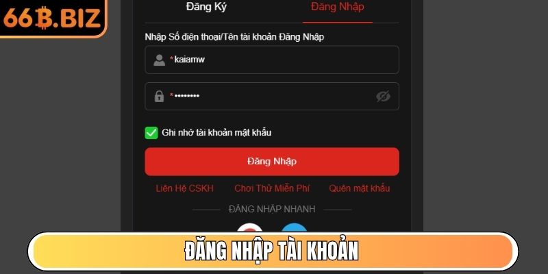 Đăng nhập tài khoản