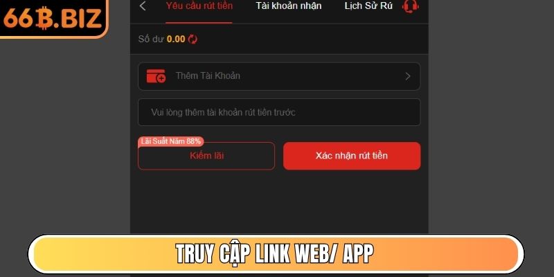 Truy cập link web/ app